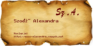 Szoó Alexandra névjegykártya